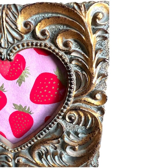 Roma Downey for Home Interiors Gold Metallic Ornate Frame w Glass & Art 6.75" sq - Picture 10 of 16